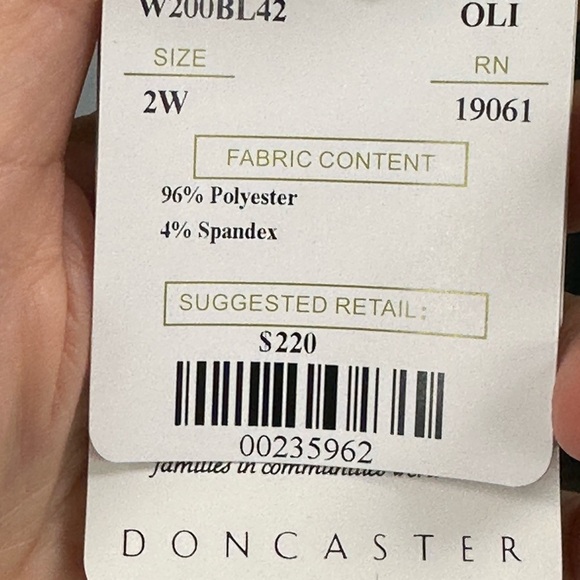 Doncaster Green Animal Print Ruched Blouse - Size 2W - Picture 4 of 6